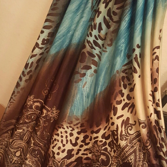 GIFT- GAVE WITH ORDER BOHO Teal/Brown Maxi -NWOT - Picture 7 of 8